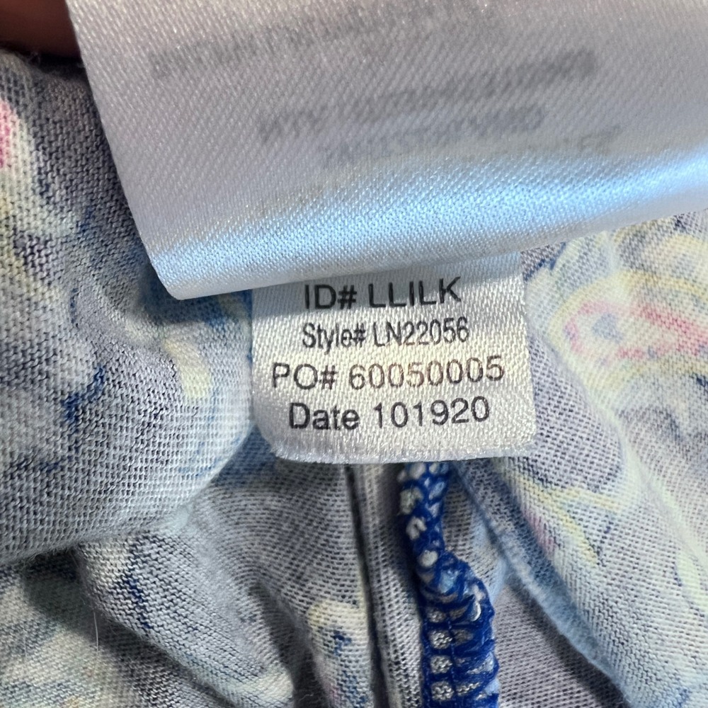 Ralph Lauren 2Pk Summer Nightgowns Blue Paisley Floral Ruffle Size Small - Picture 7 of 12